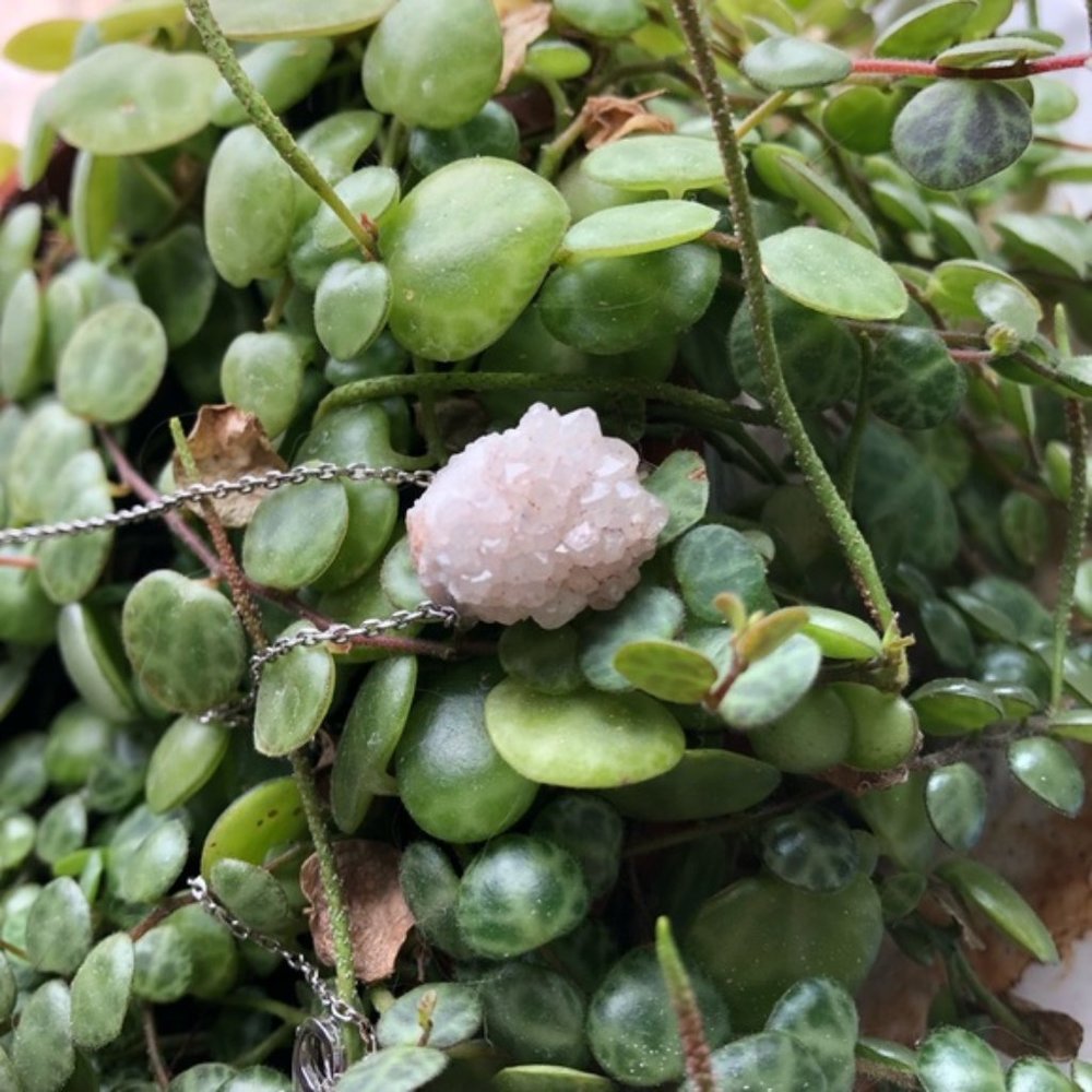 Geode crystal silver 925 necklace sparkly raw stone